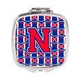 Carolines Treasures Letter N Football Harvard Crimson and Yale Blue Compact Mirror CJ1076-NSCM